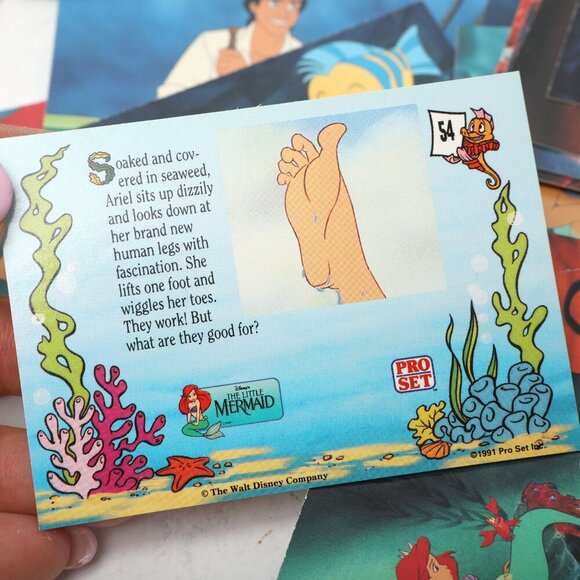 Vintage Disney's The Little Mermaid Trading Cards Pro Set 1991 Ariel Collectable - Picture 12 of 13